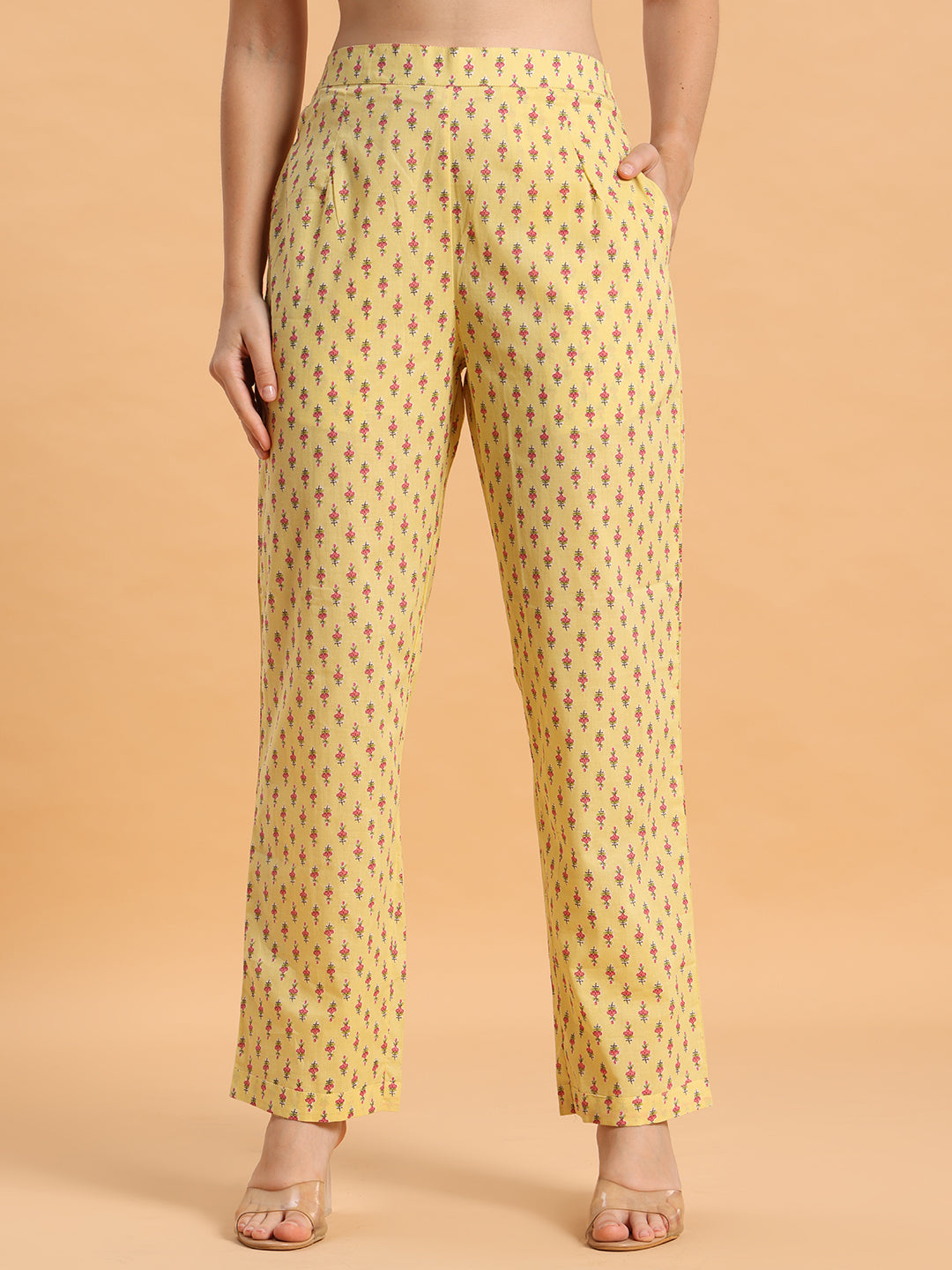 Yellow pin tuck co-ord
