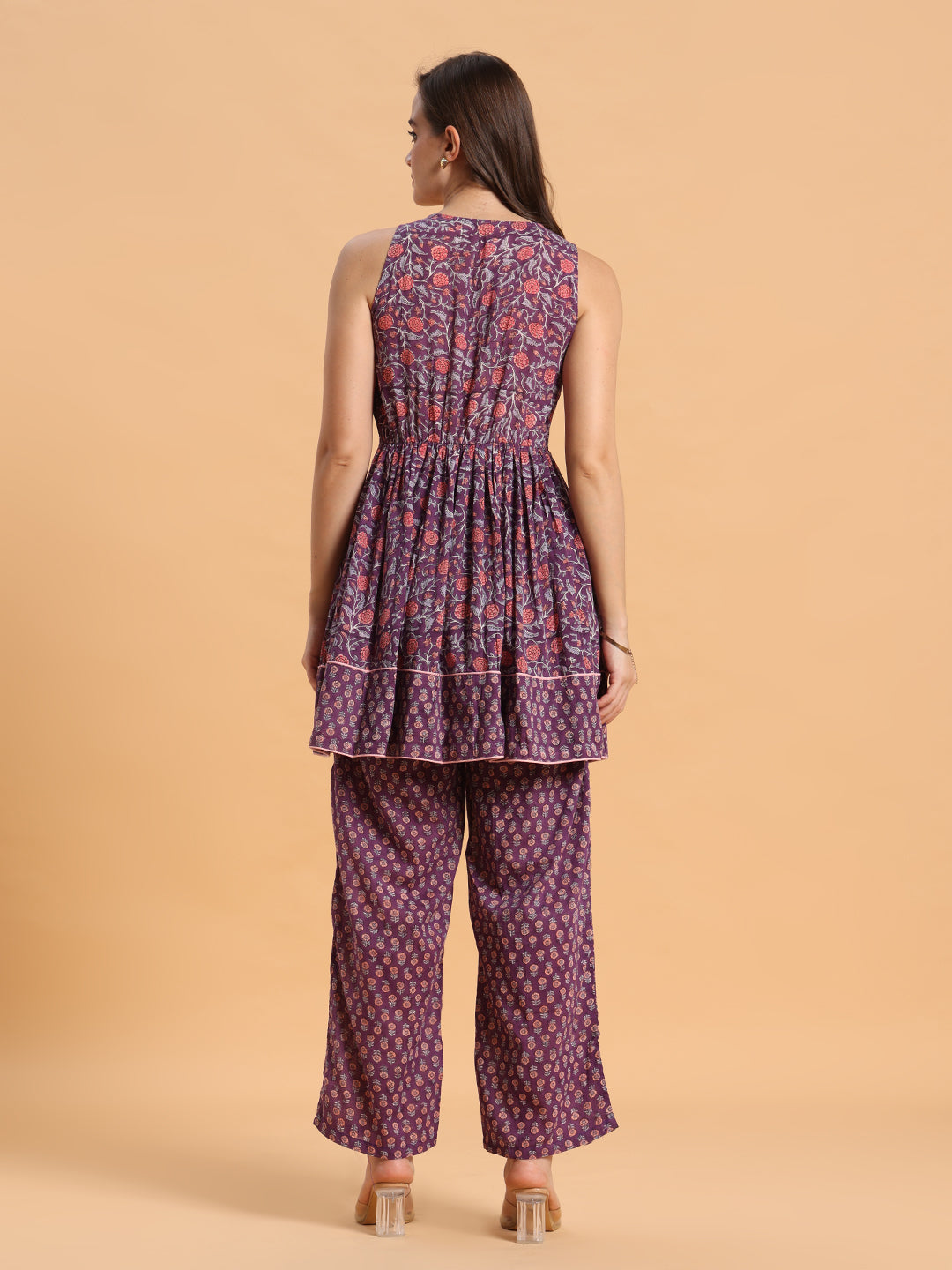 Purple kurta sharara set