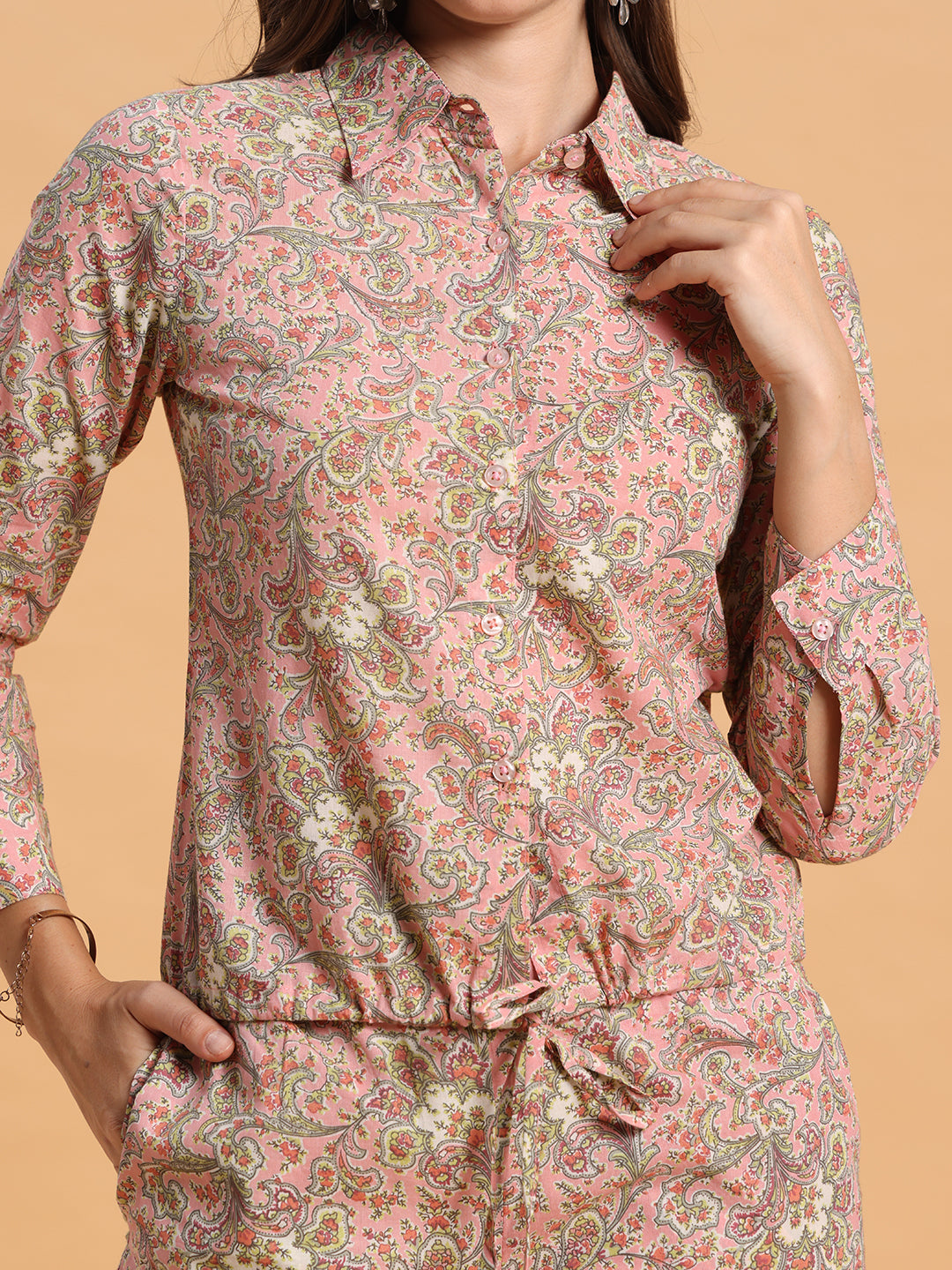 Drawstring shirt co-ord