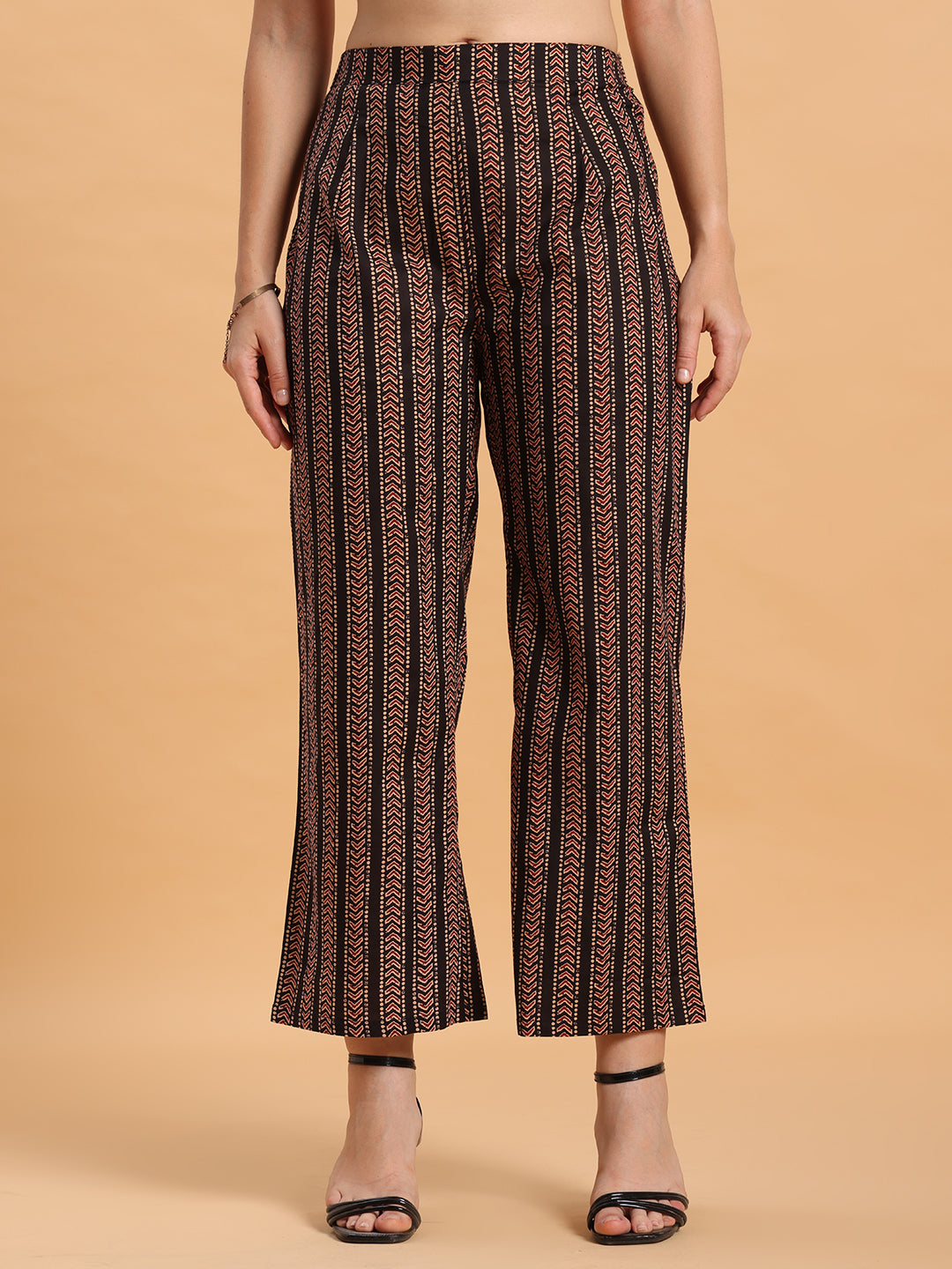 Black print A-line kurta set