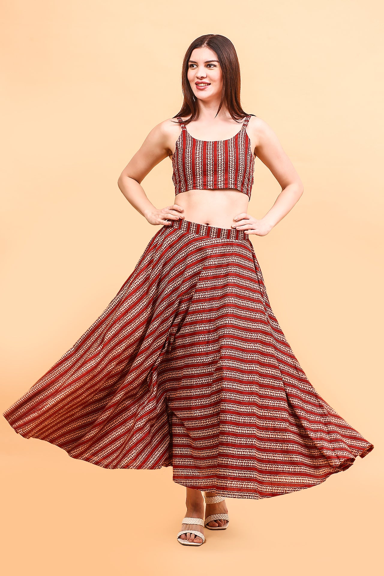 Maroon Skirt co-ord set