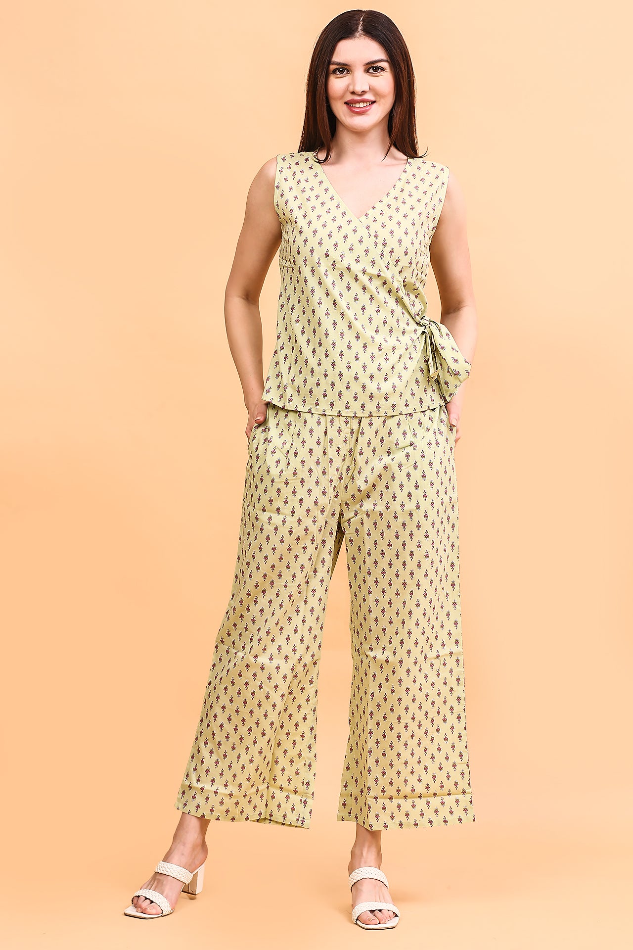 Yellow tie-up co-ord set