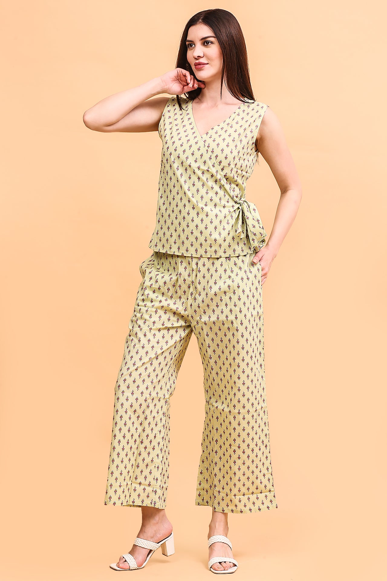 Yellow tie-up co-ord set