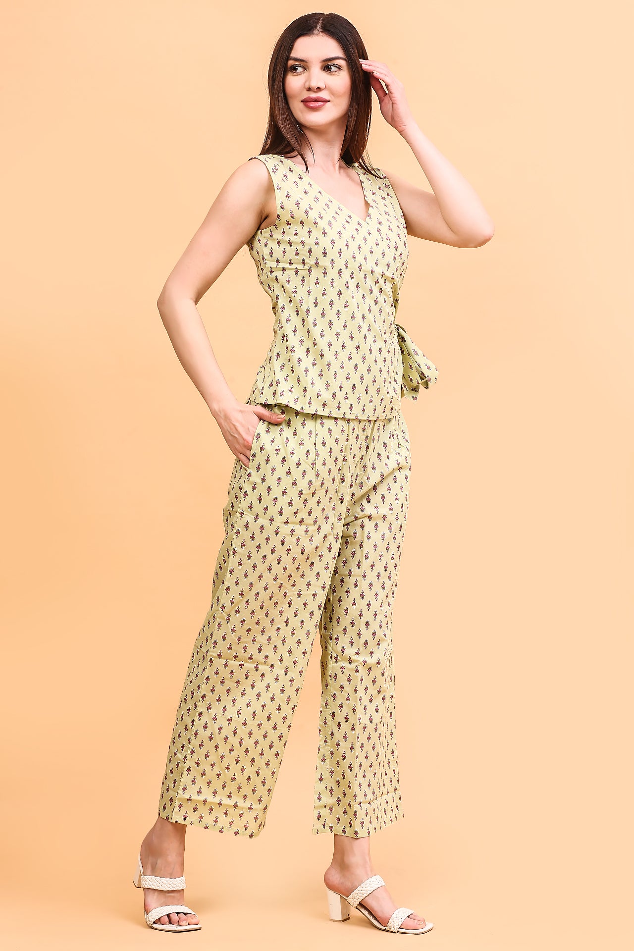 Yellow tie-up co-ord set