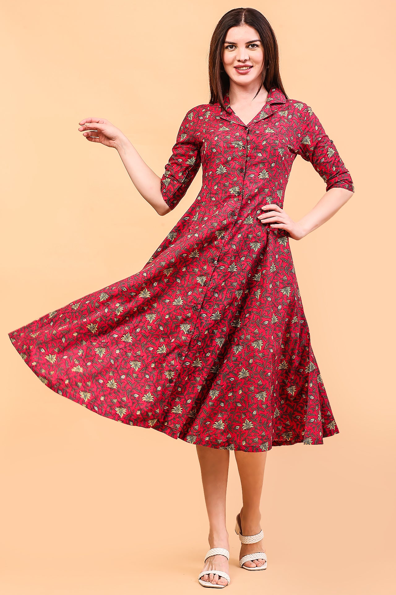 Magenta daffodil dress