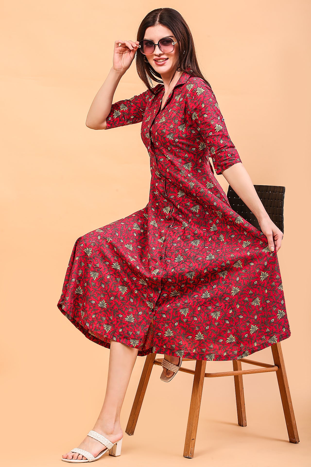 Magenta daffodil dress