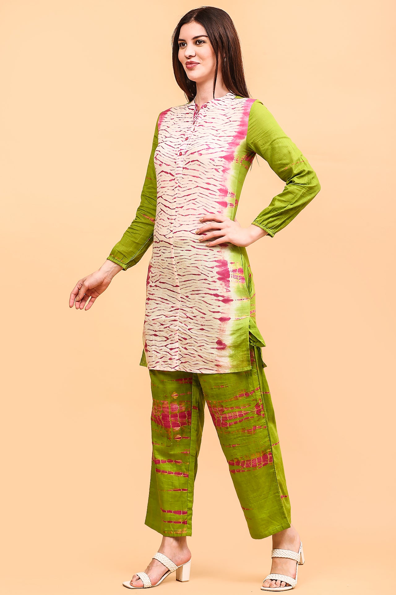 Green shibori co-ord