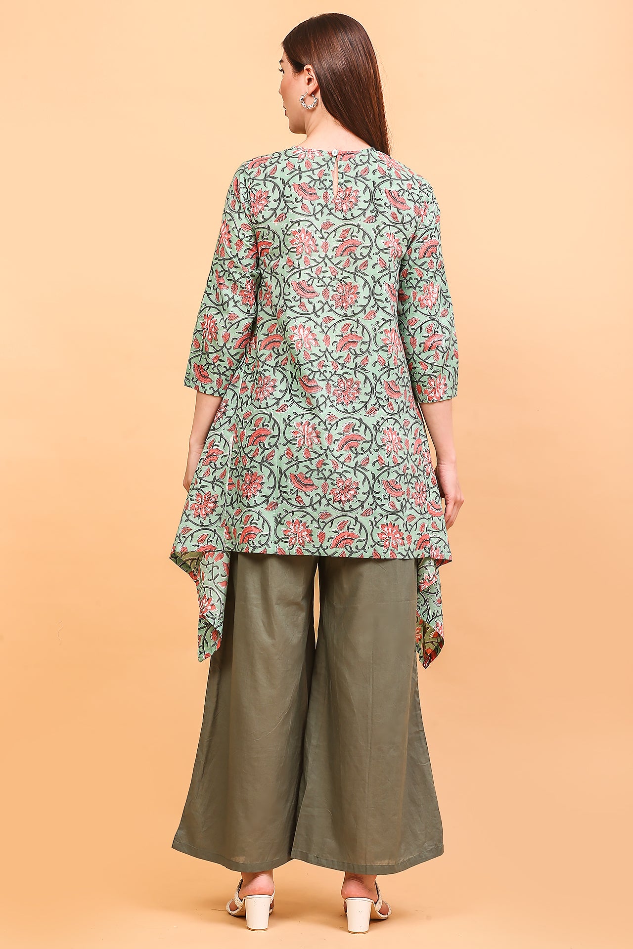 Green flora Kurta