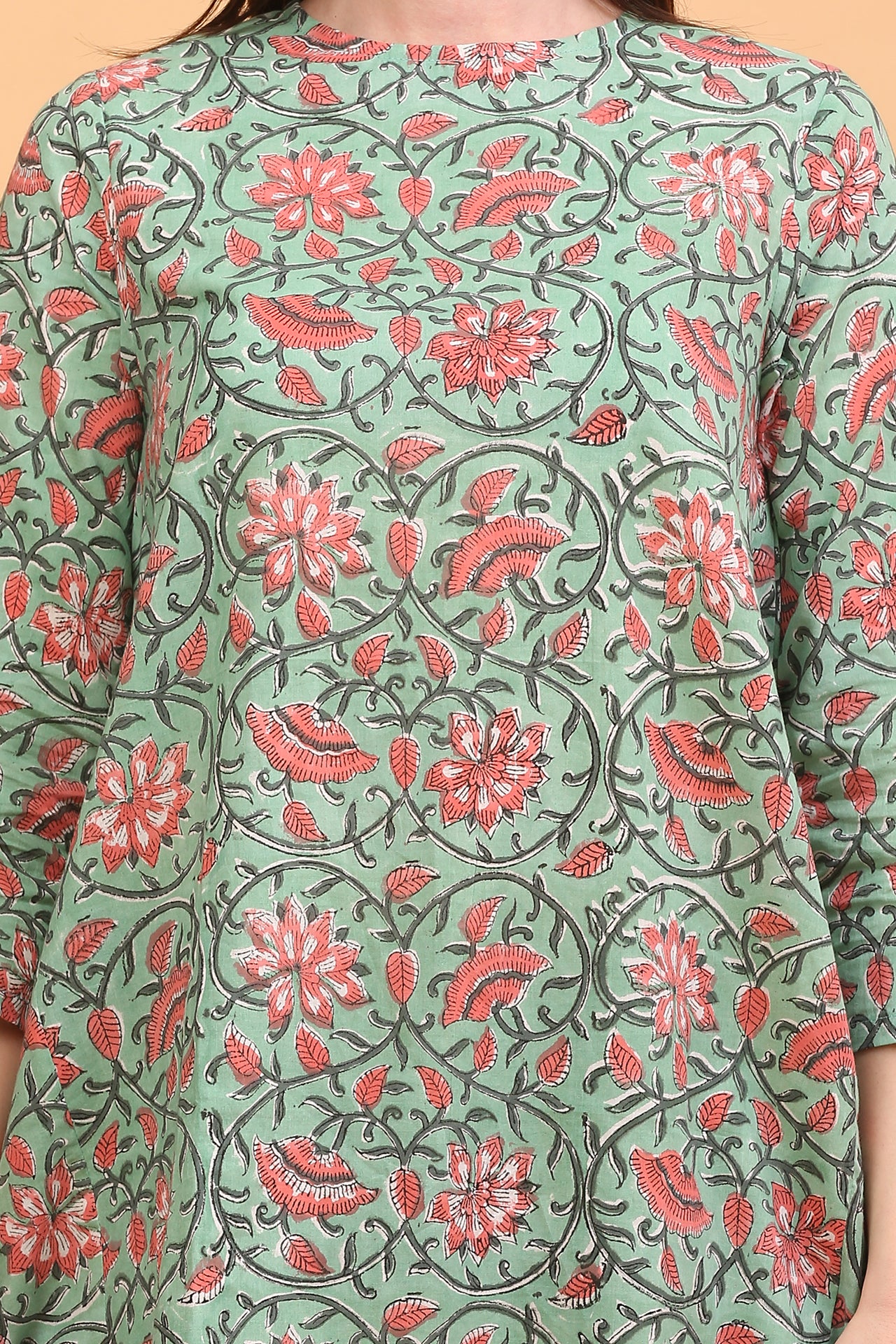 Green flora Kurta