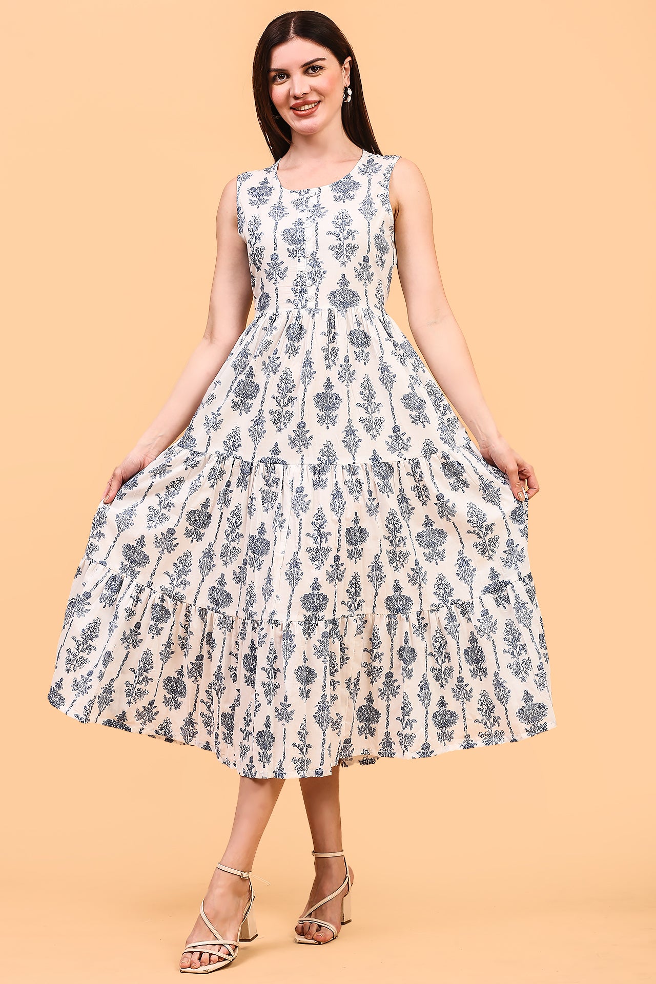 White buttoned lily maxi dress