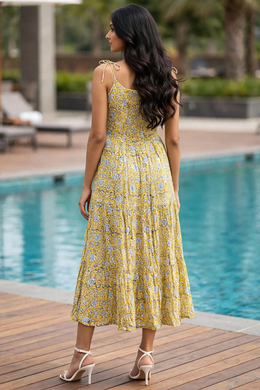 Yellow Peony Dress