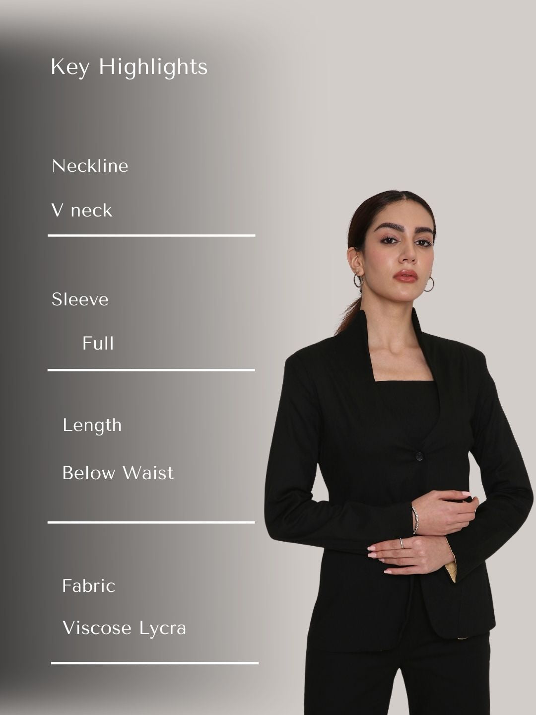 Black Seamless highneck blazer