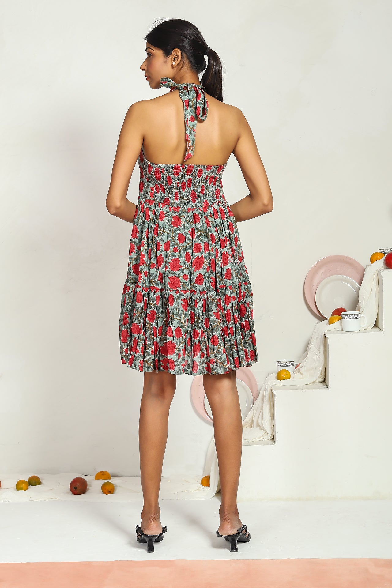 Green Halter Mini Dress