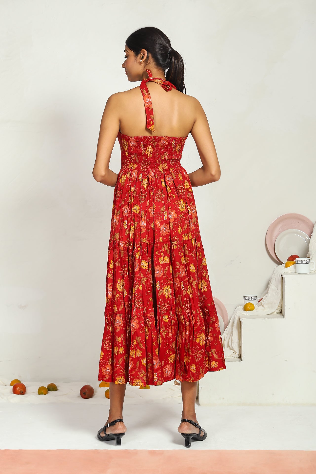 Red Halter Maxi Dress