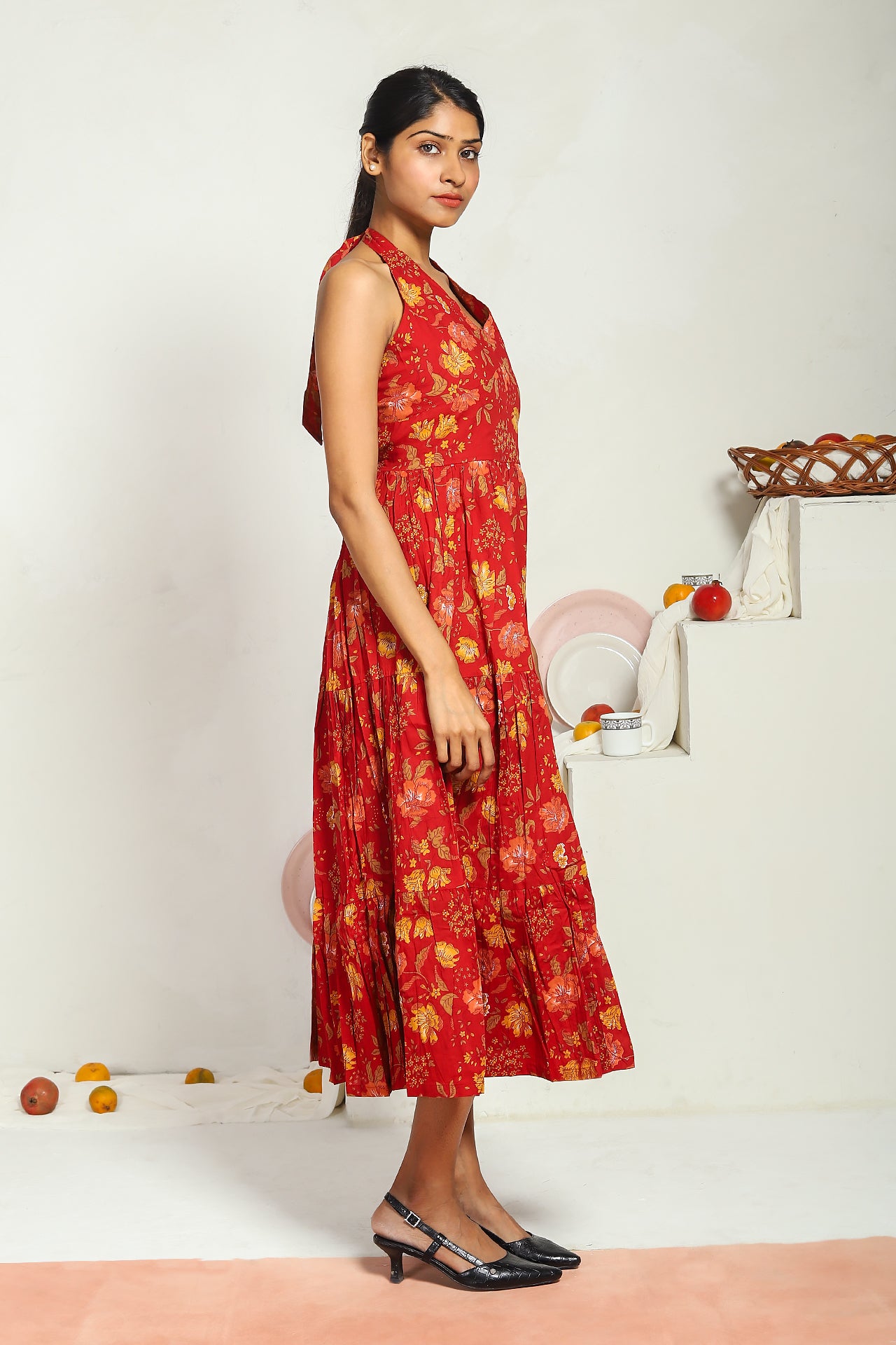Red Halter Maxi Dress