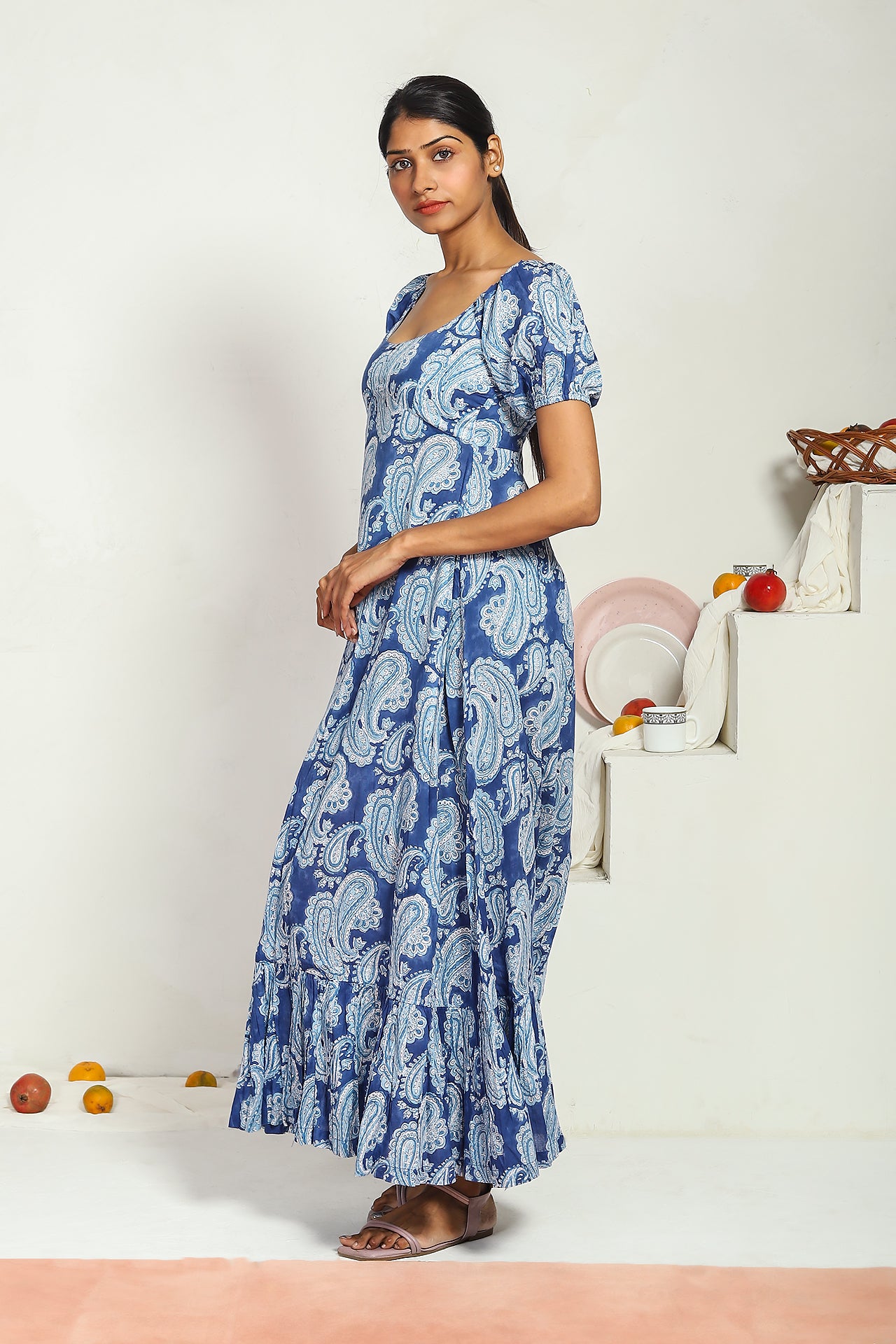 Blue paisley dress – Akanya