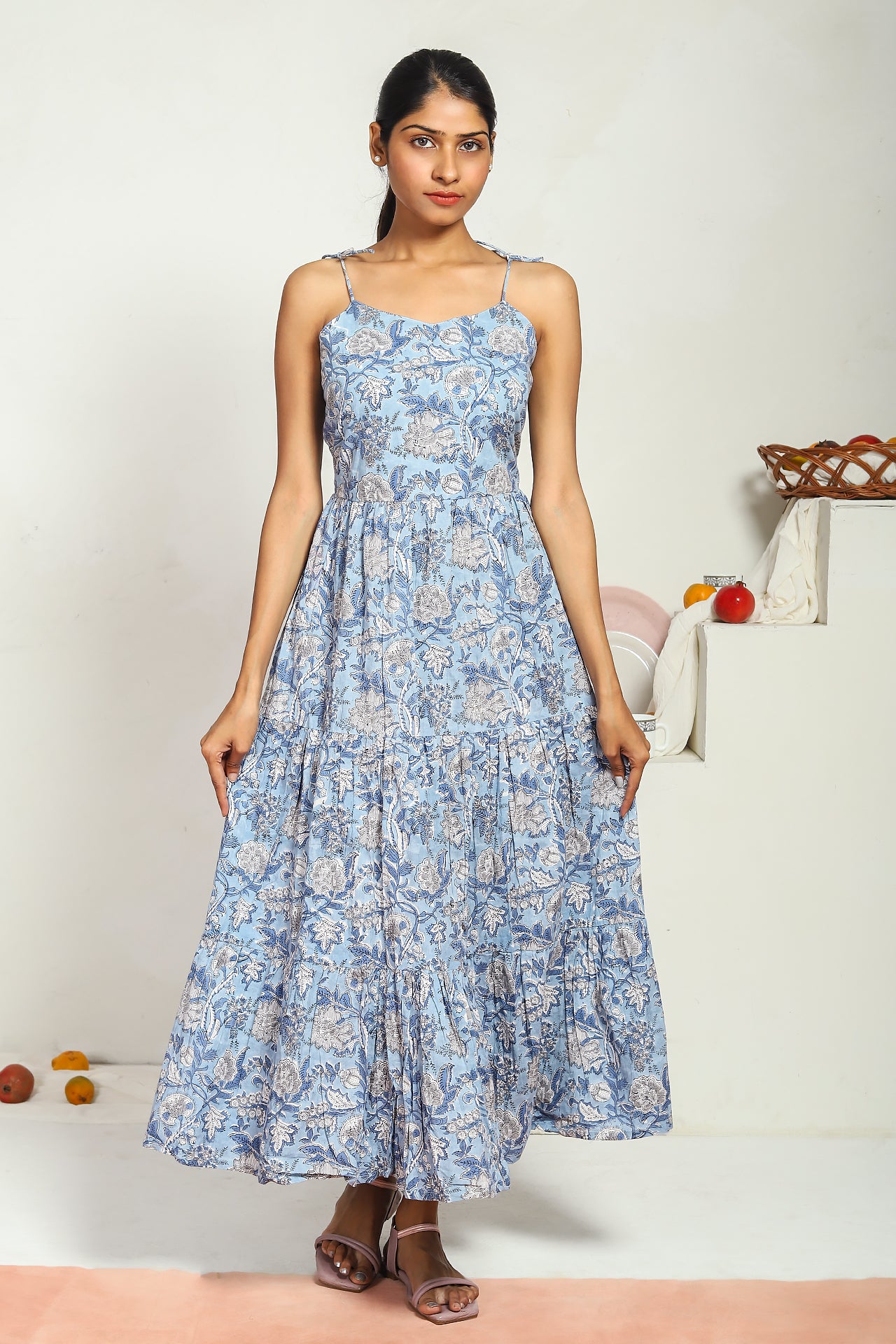 Blue Peony Dress