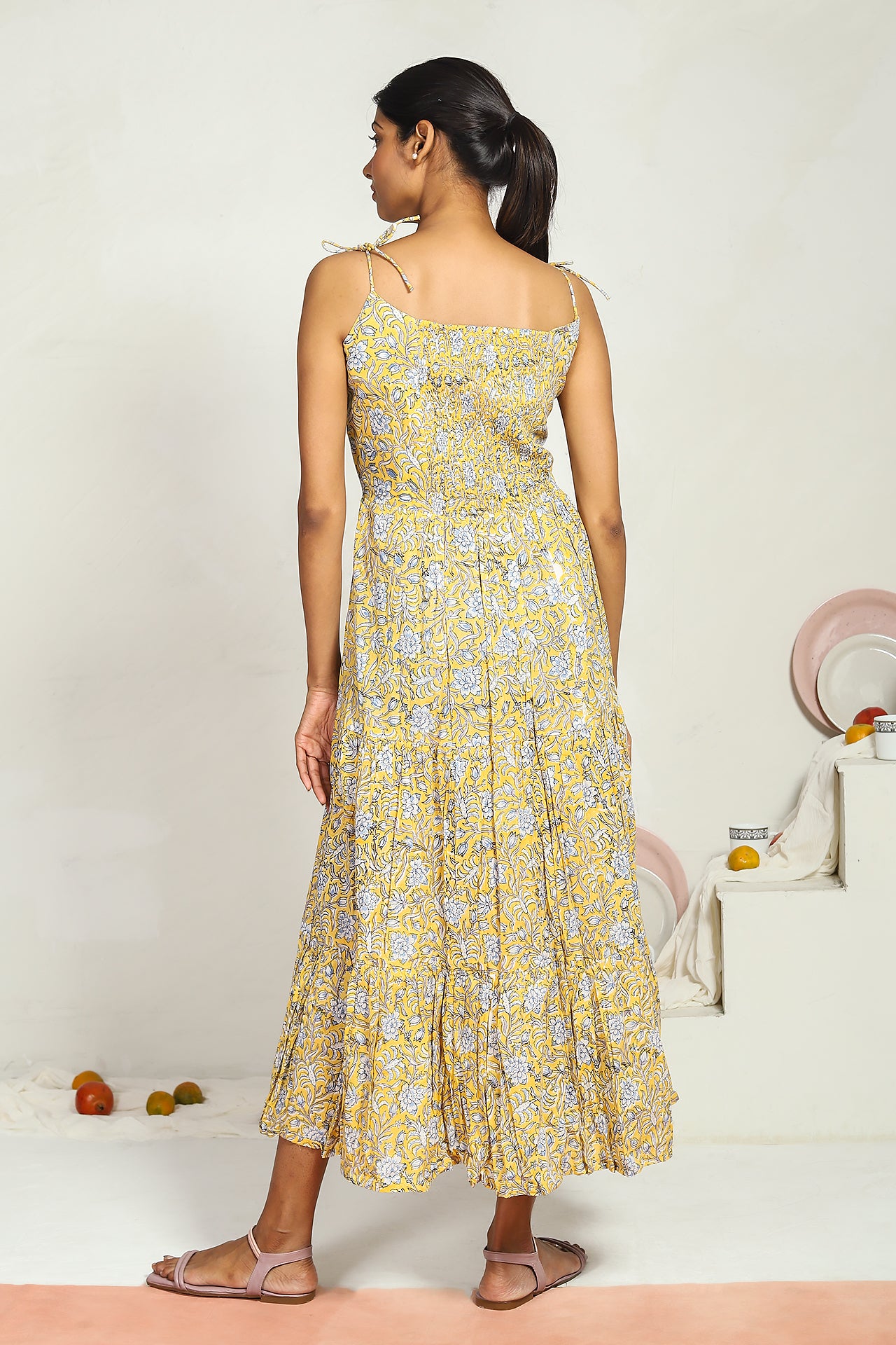Yellow Peony Dress