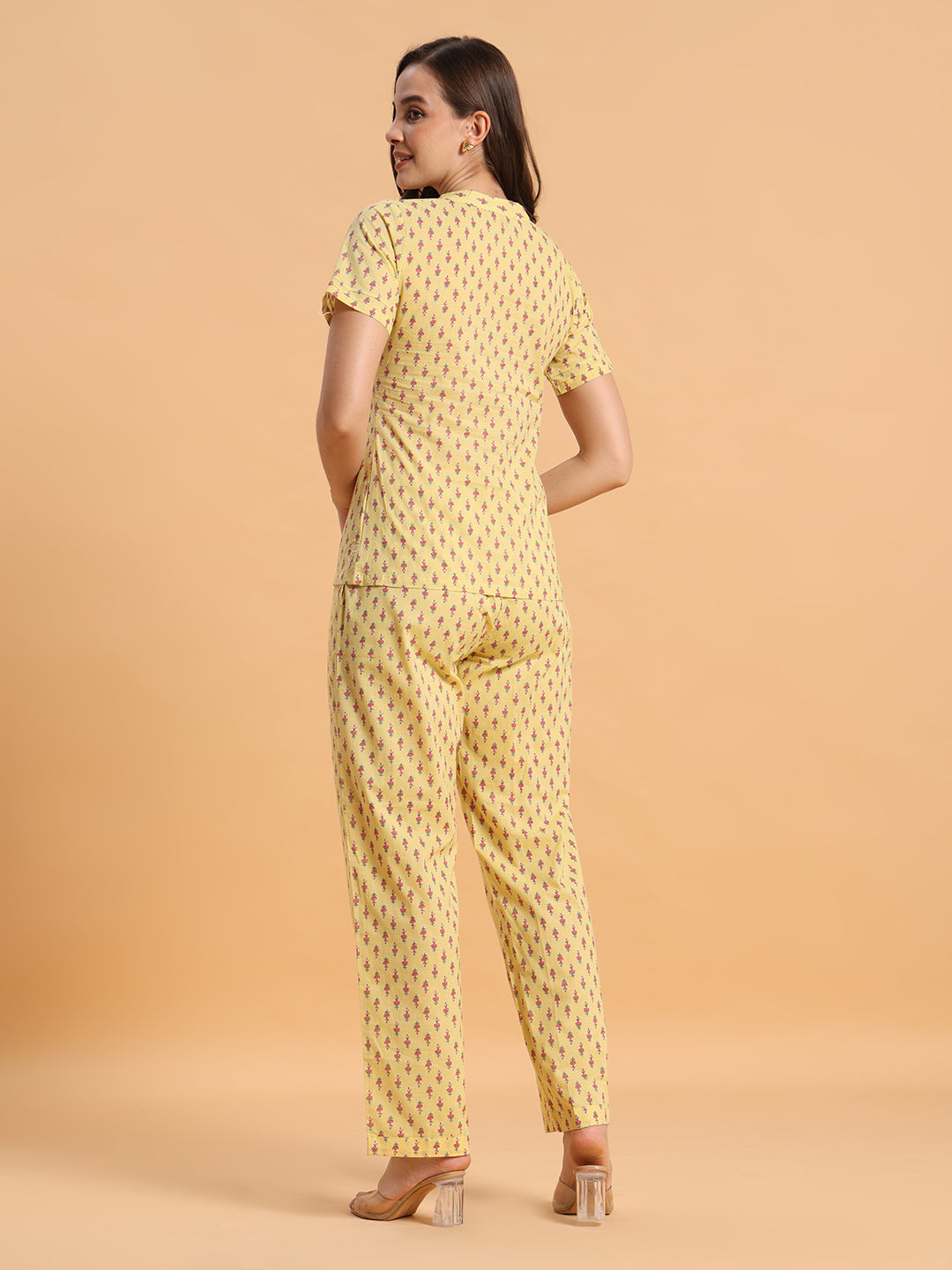 Yellow pin tuck co-ord