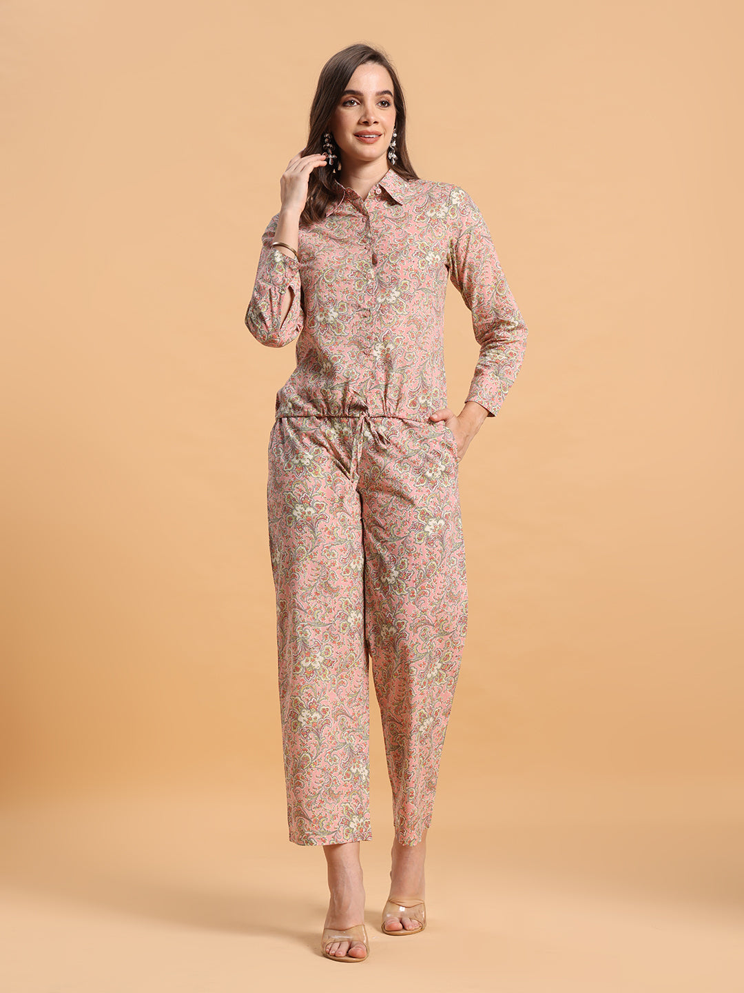 Drawstring shirt co-ord