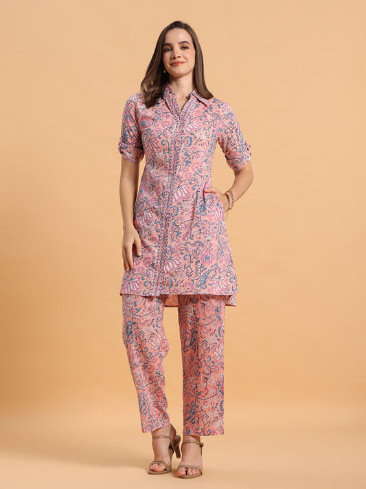 Pink Block printed co-ord