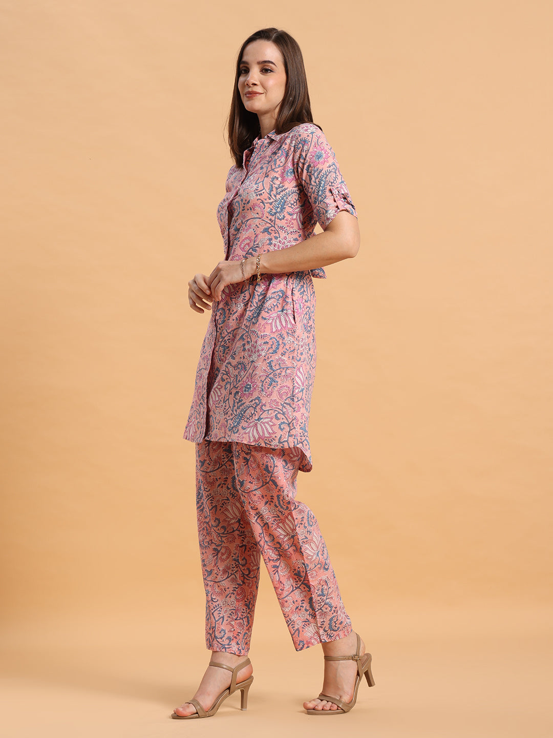 Pink Block printed co-ord