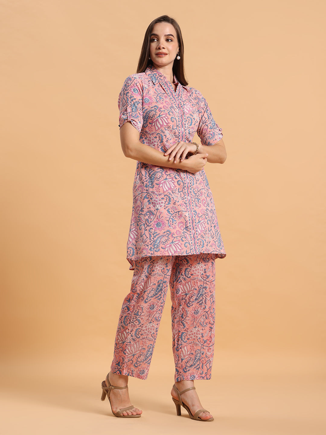 Pink Block printed co-ord