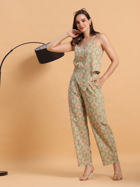 Sage block printed co-ord