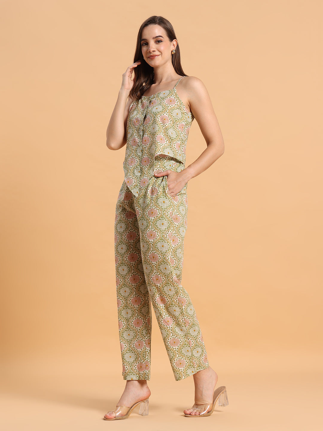 Sage block printed co-ord