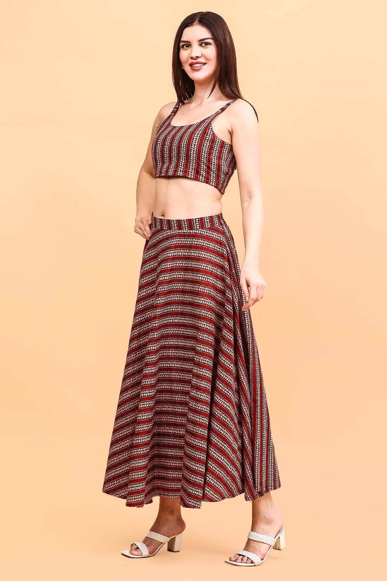 Maroon Skirt co-ord set