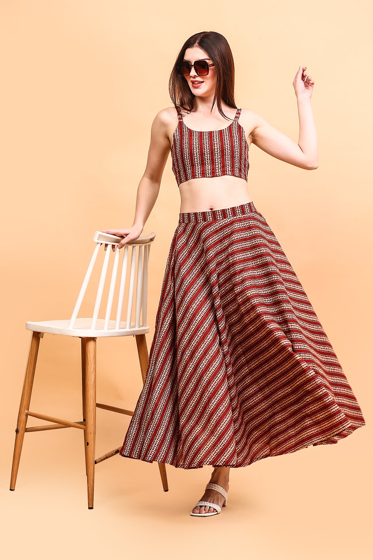 Maroon Skirt co-ord set