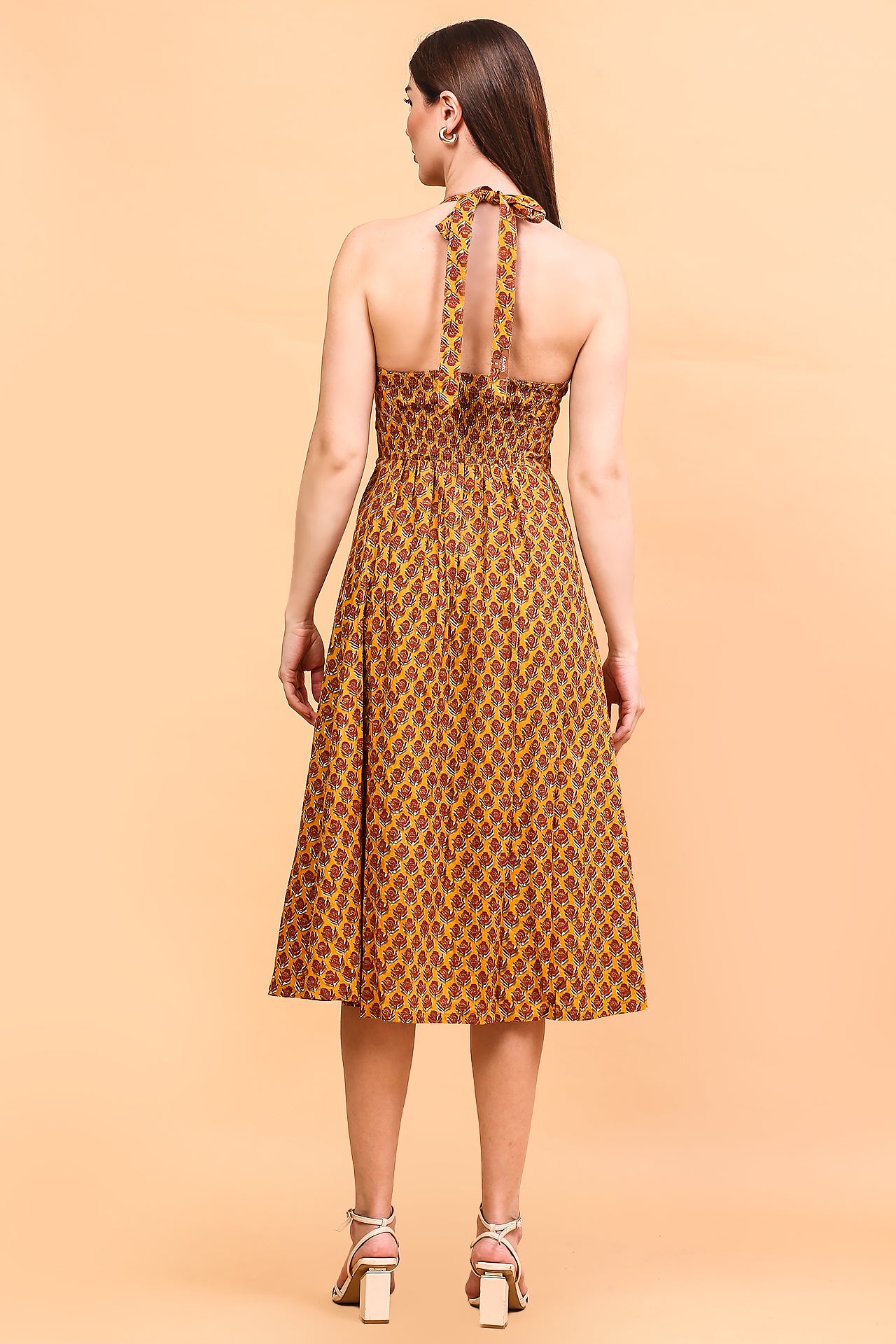 Mustard halter dress