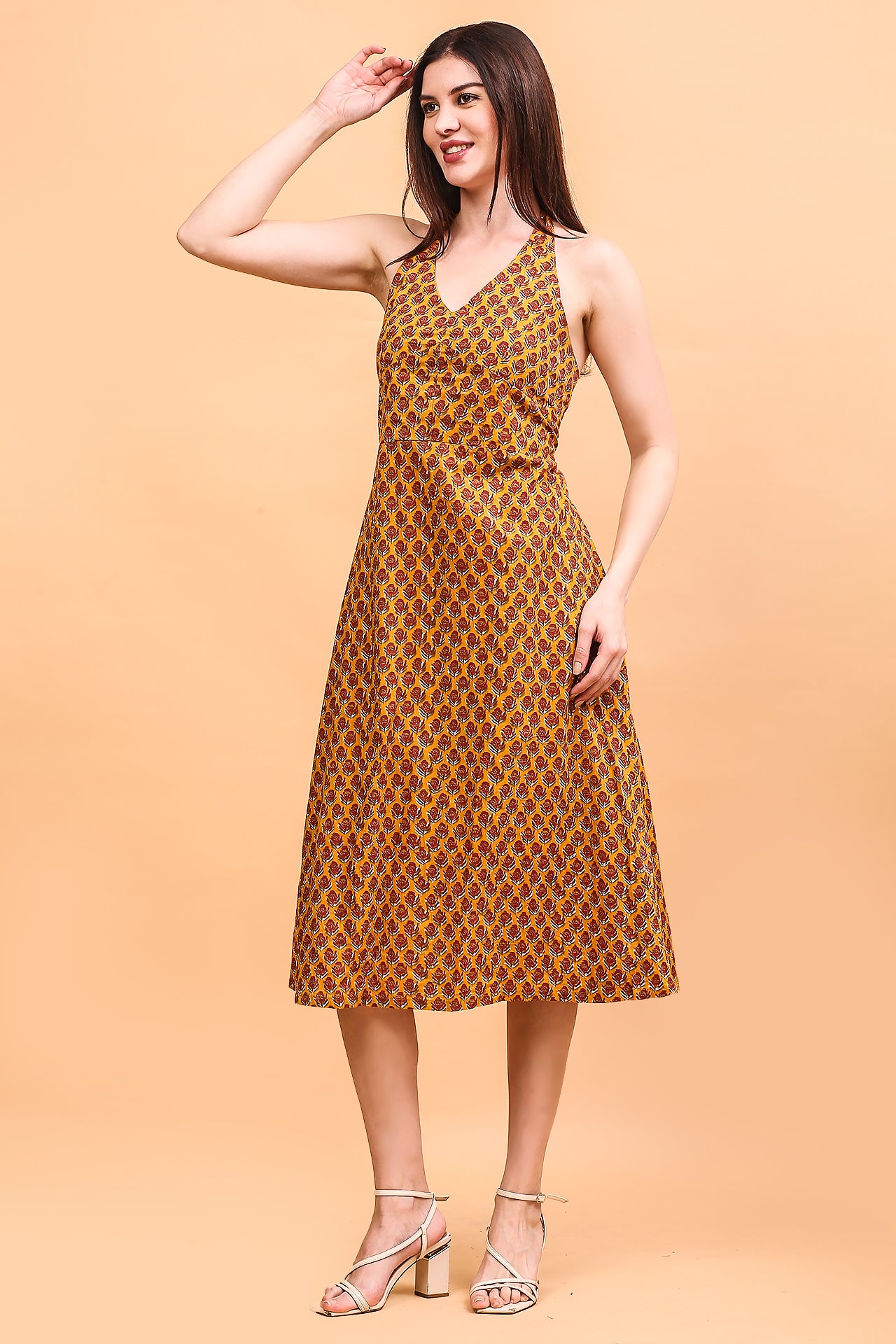 Mustard halter dress