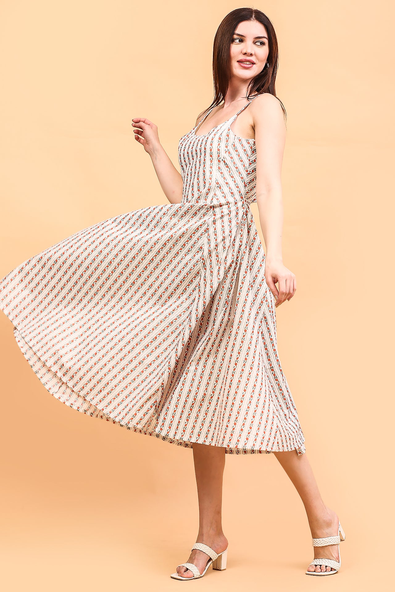 White block printed dress