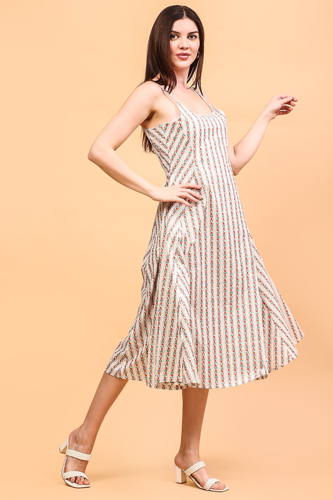 White block printed dress