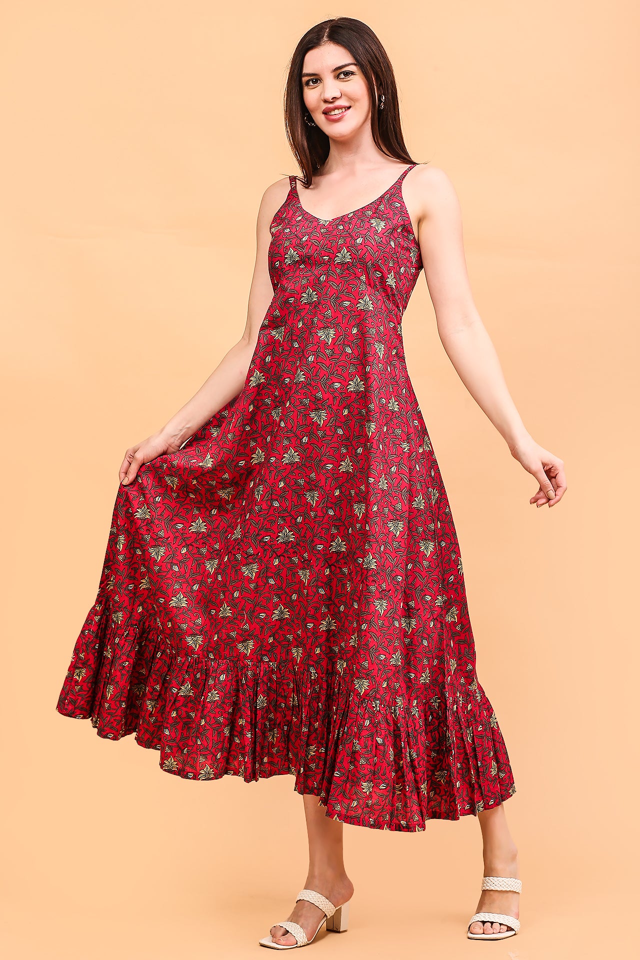 Magenta dahlia dress