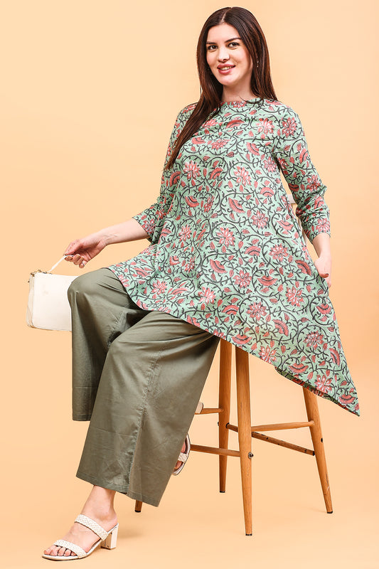 Green flora Kurta