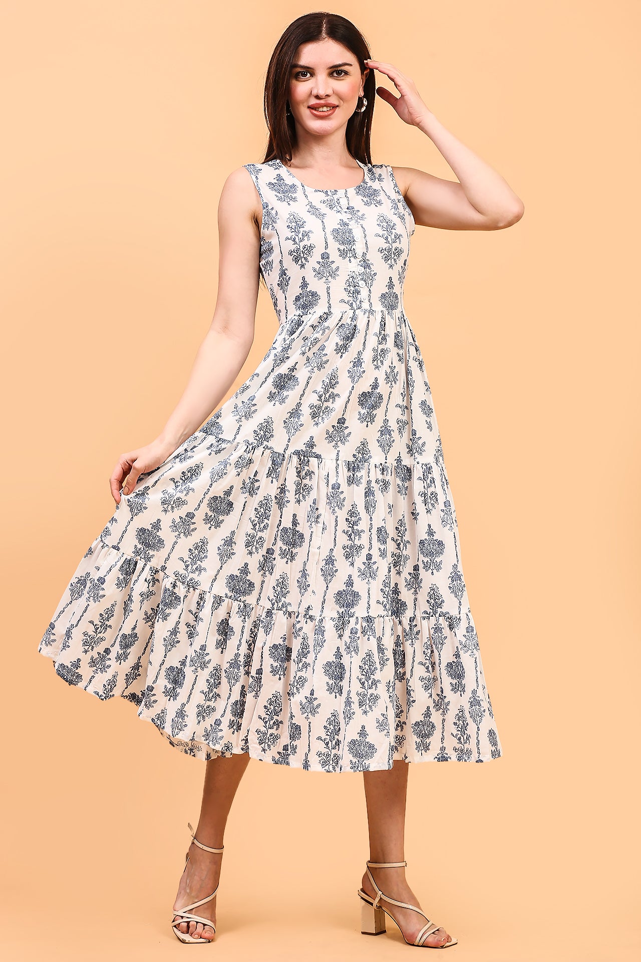 White buttoned lily maxi dress