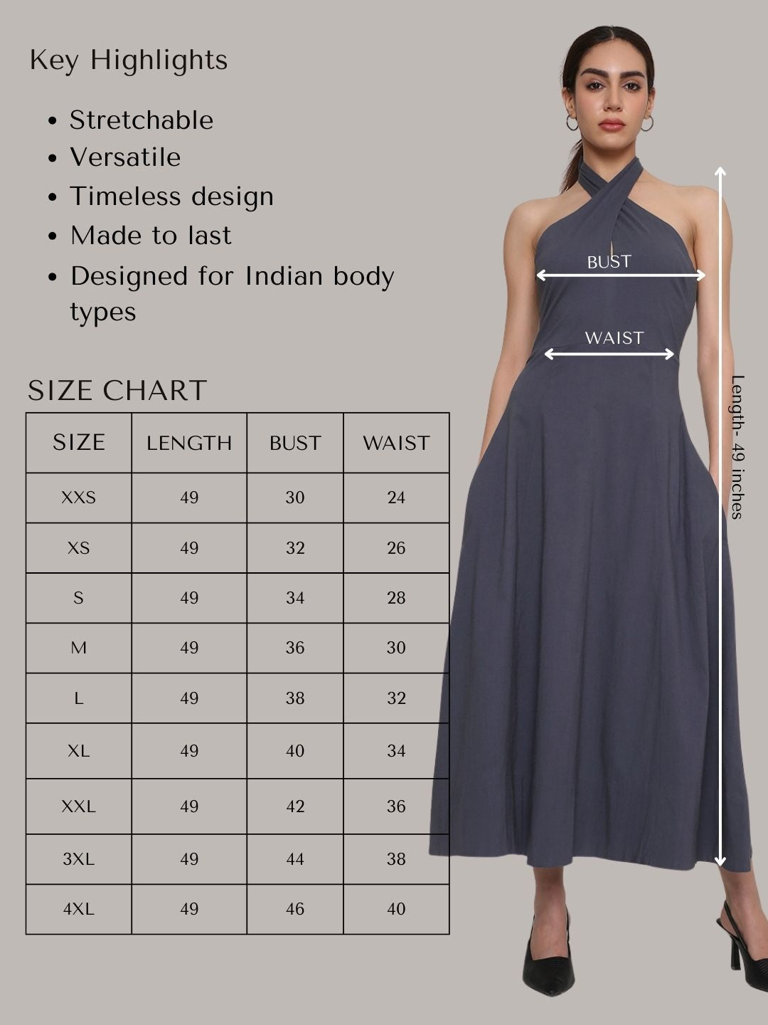 Halter Neck Flared Midi Dress