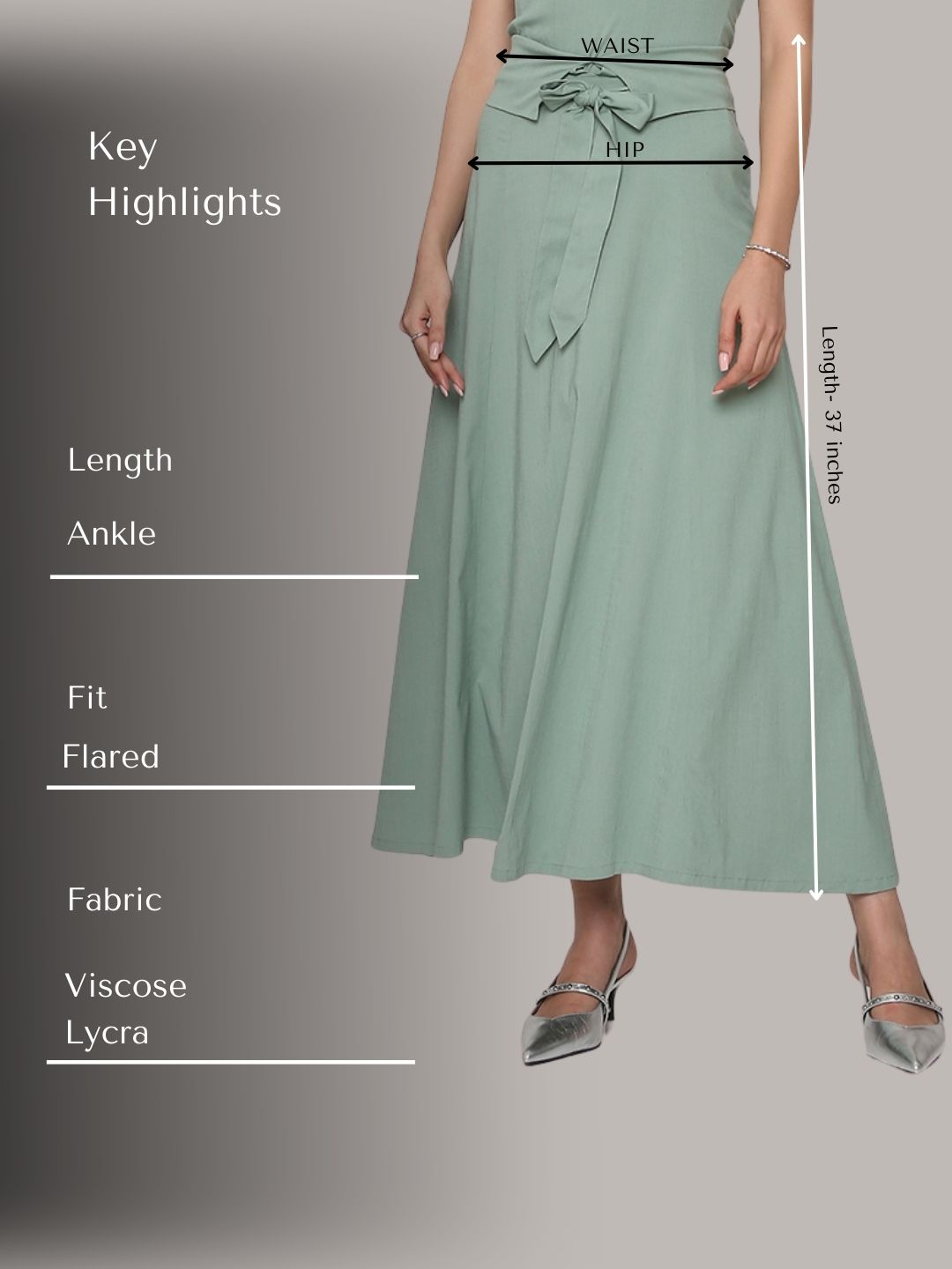 Sage Tie-Up Maxi Skirt
