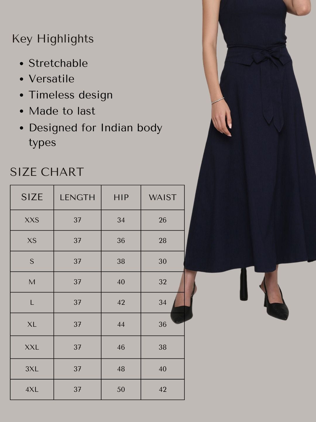 Blue Tie-Up Maxi Skirt