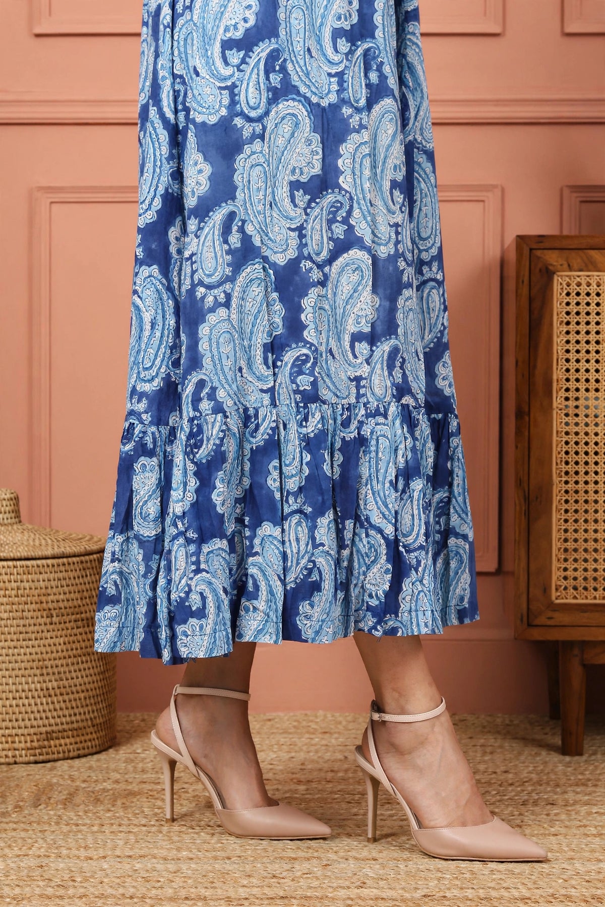 Blue paisley dress