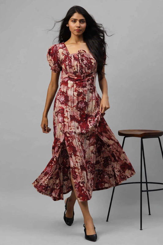 Maroon Lily Dress