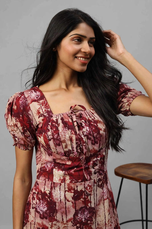 Maroon Lily Dress