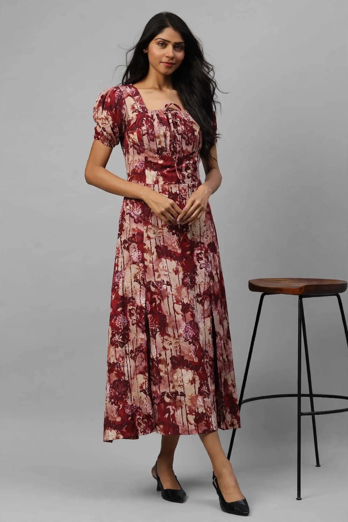 Maroon Lily Dress