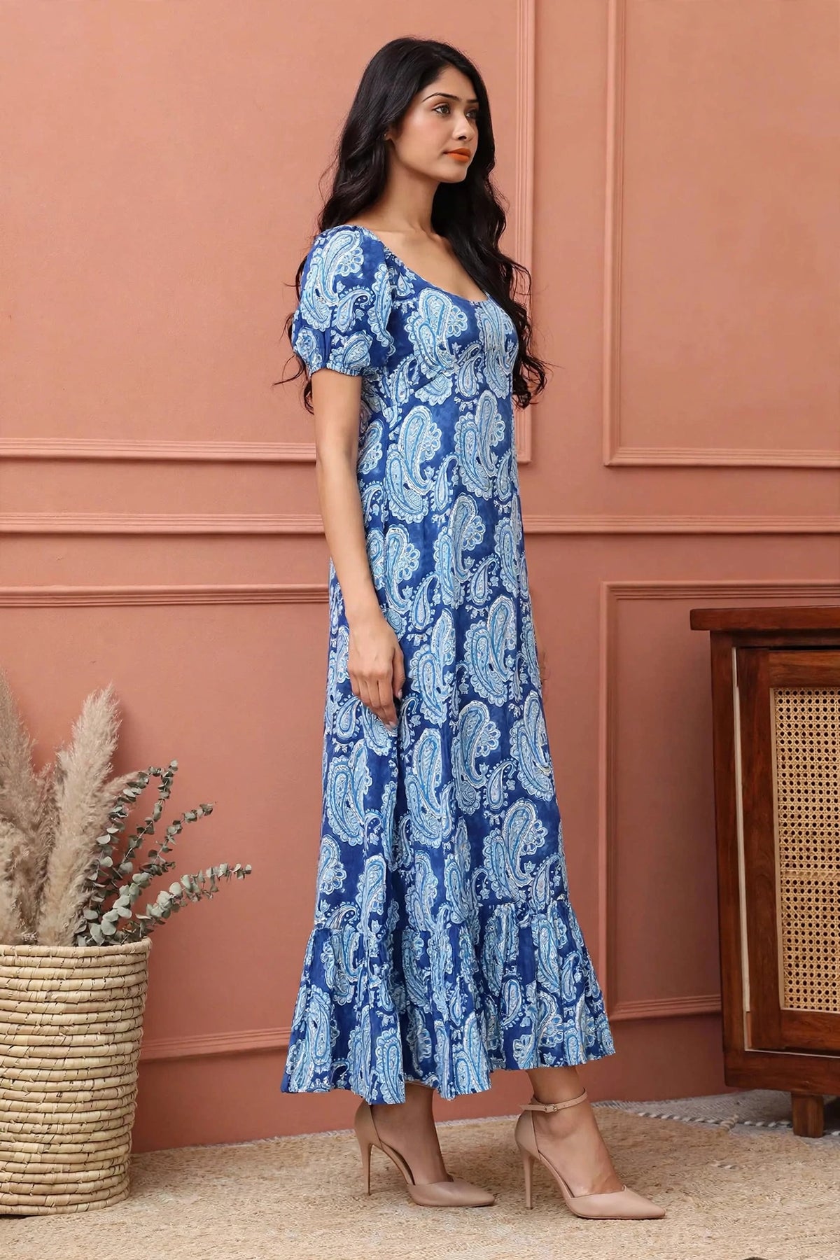 Blue paisley dress