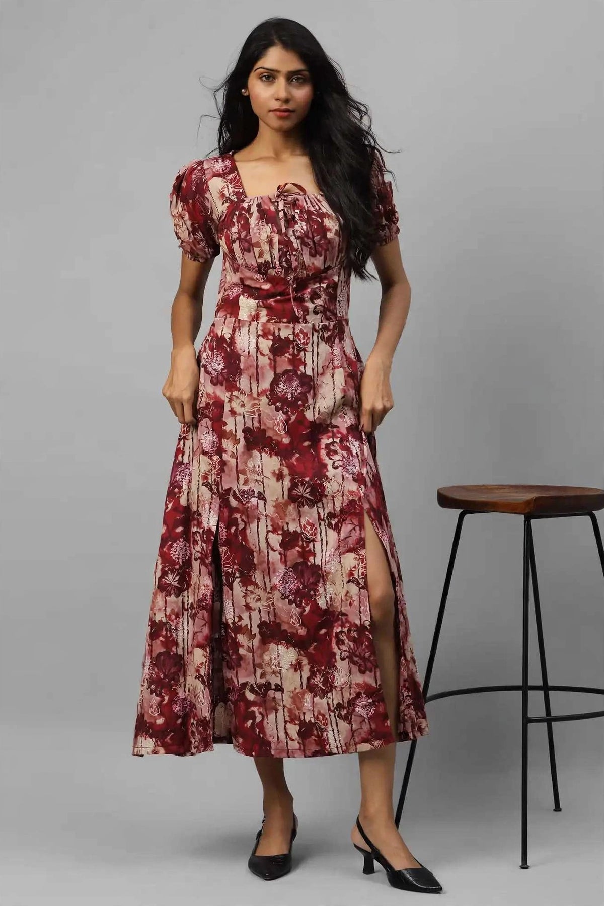 Maroon Lily Dress