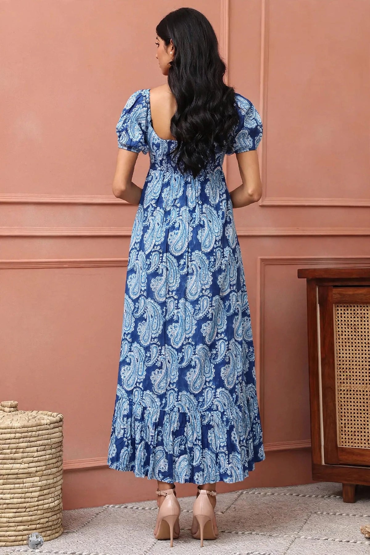 Blue paisley dress