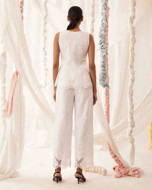 White wrap top pant co-ord
