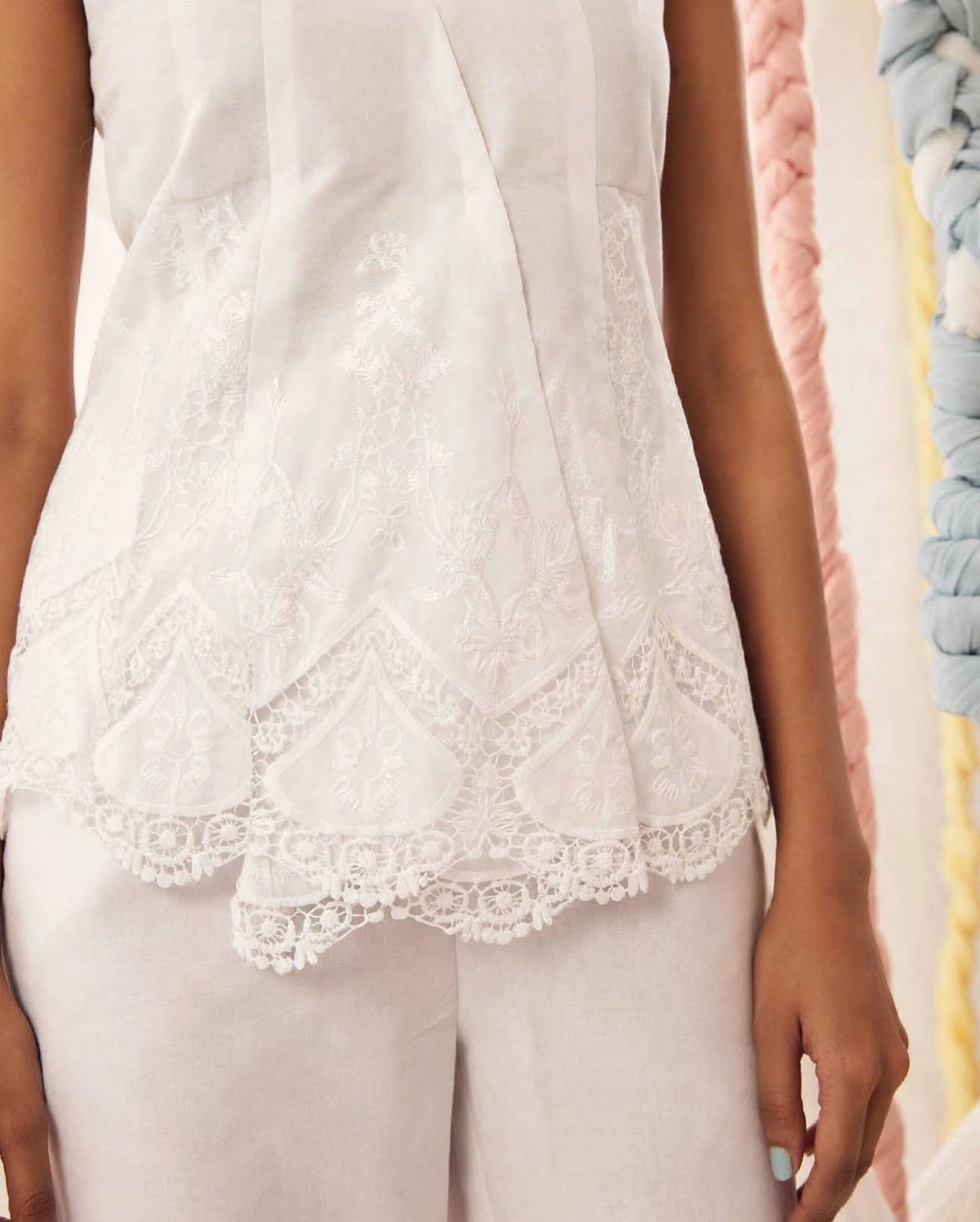 White wrap top pant co-ord